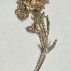 Vintage 1960's Flower Art Brooch 