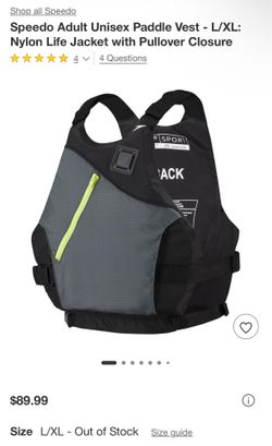Speedo Adult Unisex Paddle Vest - L/XL