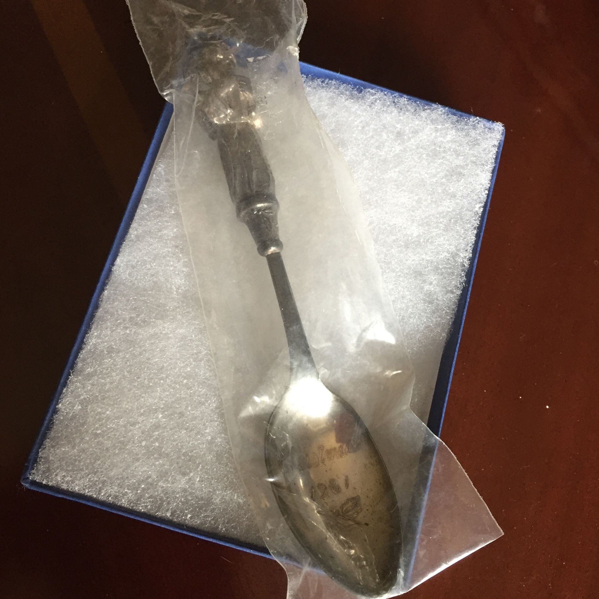 Reed and & Barton spoon 1981 Angel Children of Xmas silver plate spoon Pewter