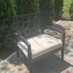Wooden Black and cream Occasional Chair *Oversized*
