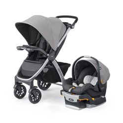 Chicco Bravo 3-in-1 Trio Travel System, Quick-Fold Stroller with KeyFit 30 Infant Car Seat and base / Parker