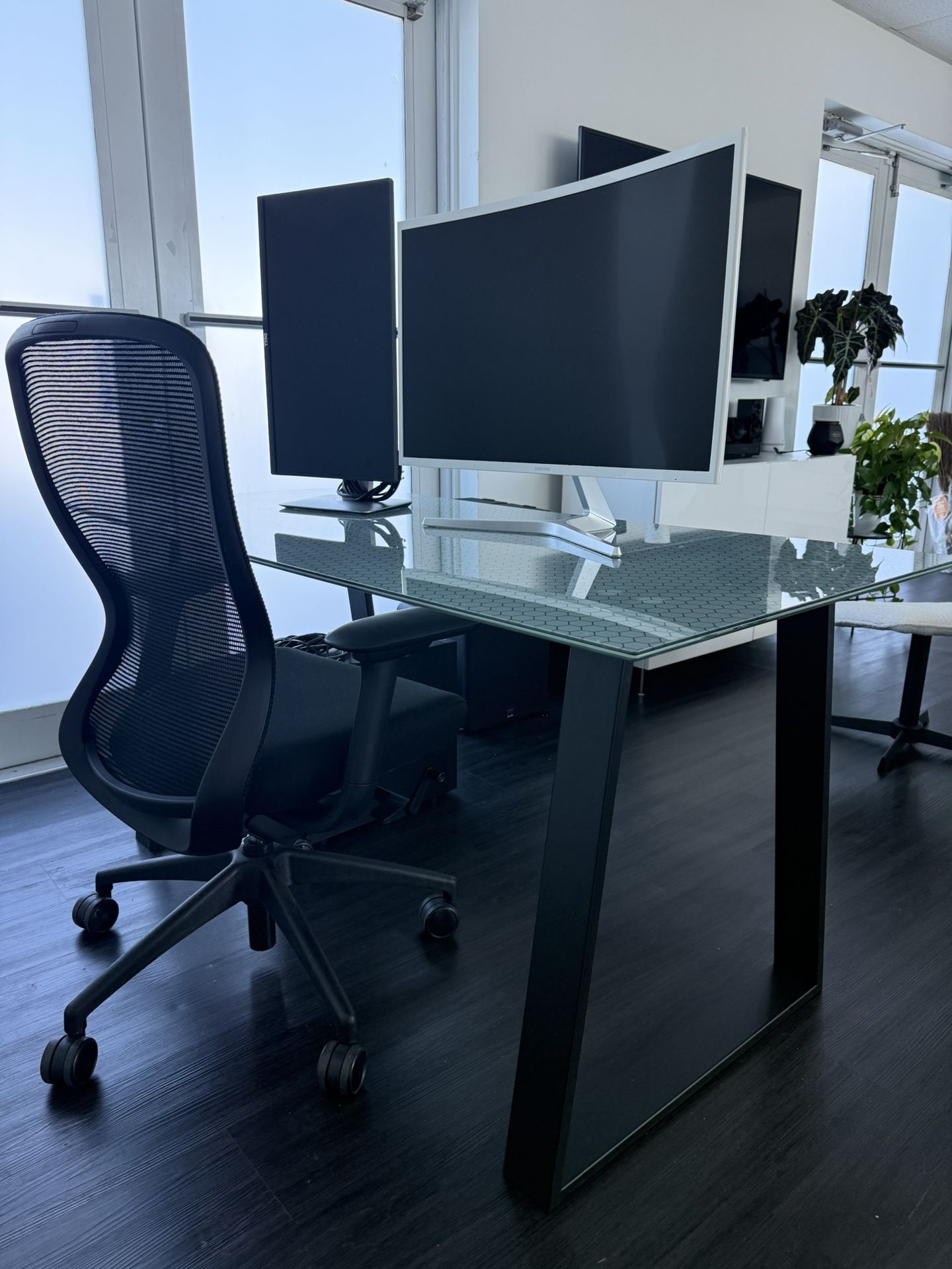 Beautiful Glass Desk and Chair Set