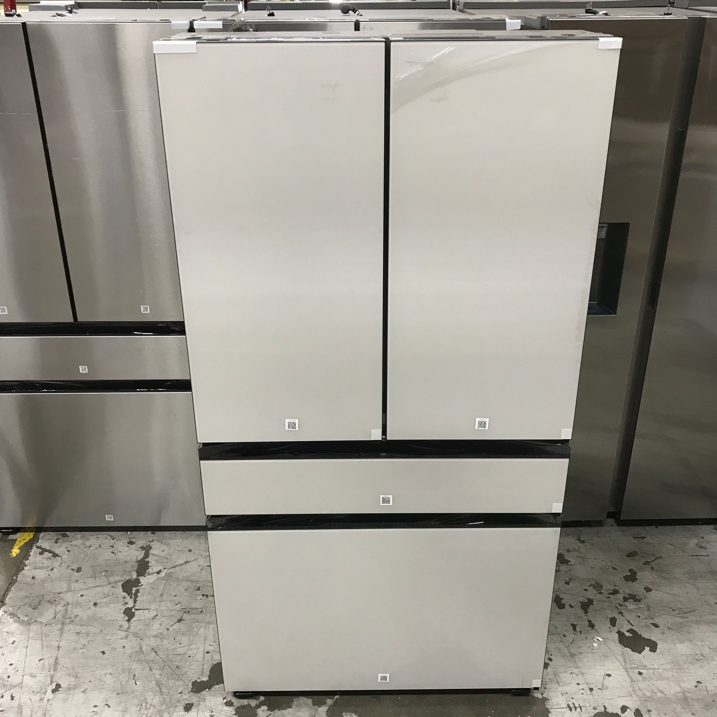 Samsung Bespoke 23 cu. ft. 4-Door French Door Smart Refrigerator White Glass