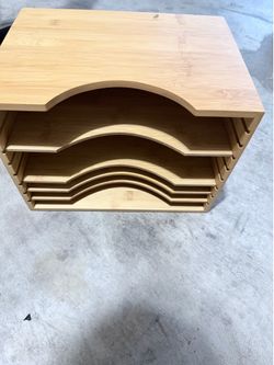 Bamboo Desktop File Organizer / Paper Sorter - Like New!