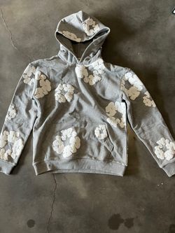 Grey Denim Tear Hoodie