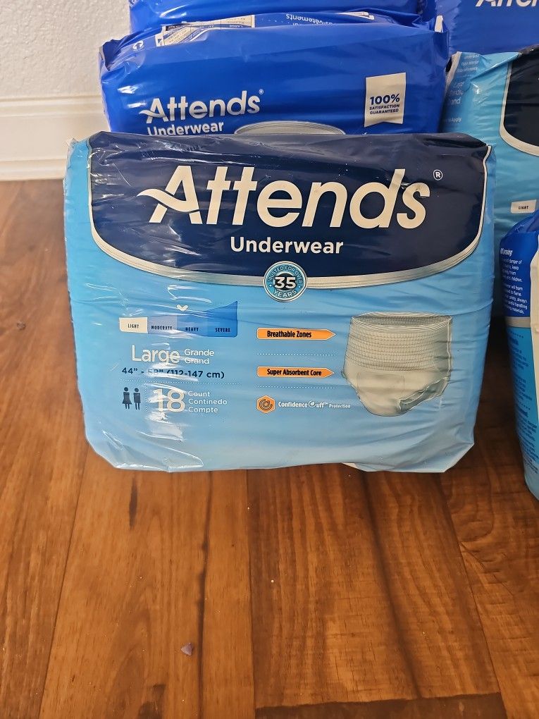 Attends Adults Underwear Size LARGE