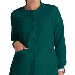 BARCO womens Jamie Warm Up Scrub Jacket size S