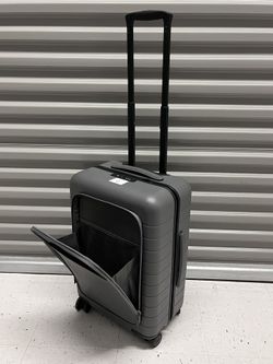 Away The Bigger Carry-On with Front Leather Pocket Spinner Polycarbonate Gray #6