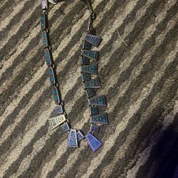 A Native American sterling silver and turquoise bracelet.  