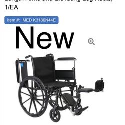 New Wheelchair With Padded Leg Rests. 