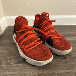 RARE🔥 Size 14 - Nike KD 10 Red Velvet Kevin Durant Sneakers Flyknit Shoe 2017