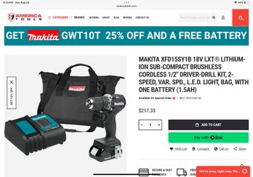 MAKITA 18V LXT® Lithium‑Ion Sub‑Compact Brushless Cordless 1/2" Driver‑Drill Kit (1.5Ah)