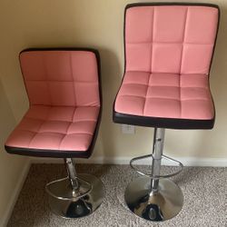 PINK & BLACK ADJUSTABLE STOOLS 