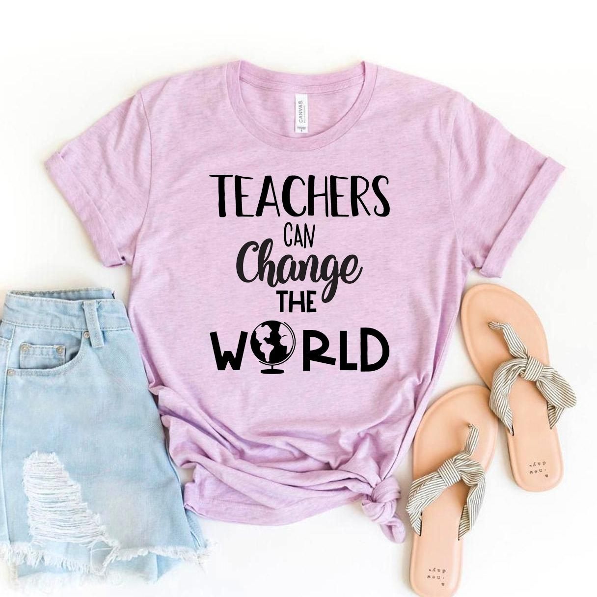 Teachers Can Change The World T-shirt, Teaching Gift, Student Shirts, New Teacher Shirt, School T-shirt, Inspiring Size X-Large
