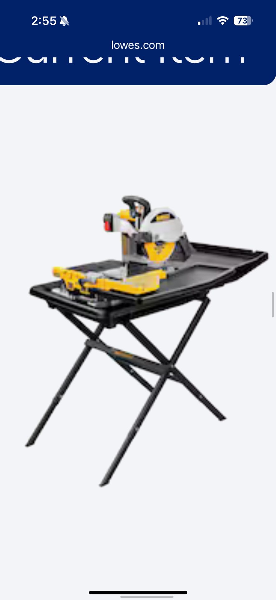Dewalt Wet Bridge Table Tile Saw 