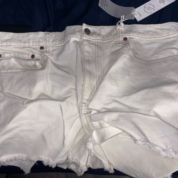 White denim shorts
