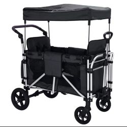 Linor Stroller Wagon for 2 Kids, Wagon Cart Featuring 2 High Seat with 5-Point Harnesses $220 