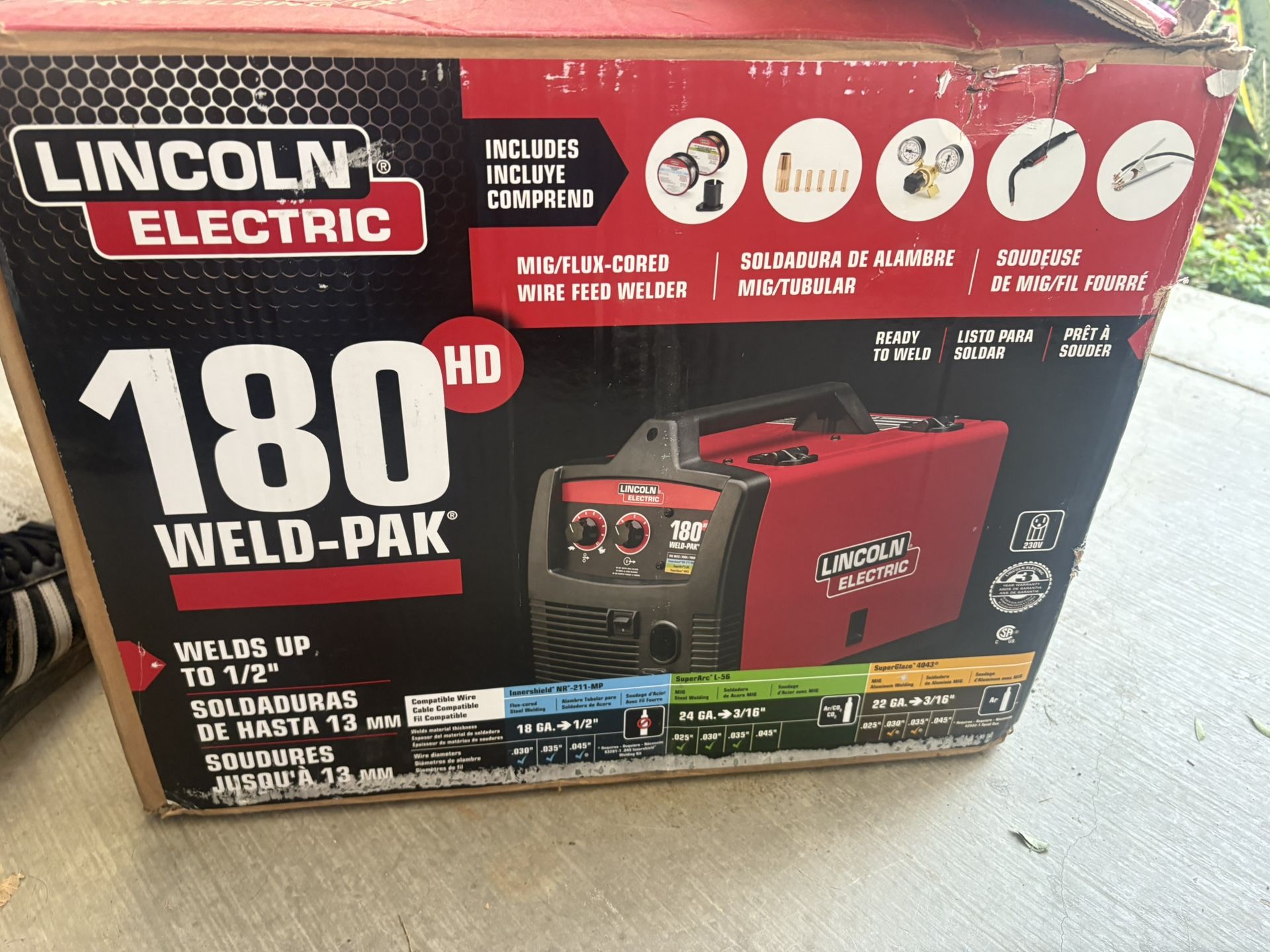 Weld-Pak 180 Amp MIG Flux-Core Wire Feed Welder, 230V, Aluminum Welder with Spool Gun sold separately