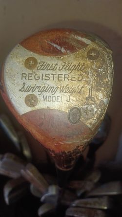 Complete Set Vintage Golf Clubs, Bag & Cart