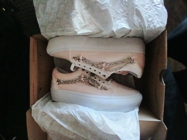 Old Skool Platfor/(chain) Blushing Brides Silvr