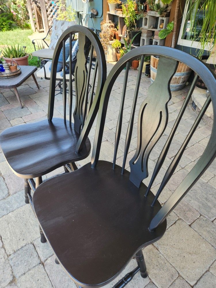 2 Black Swivel Bar Stools