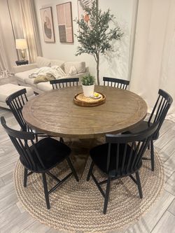 Farmhouse black chairs and table