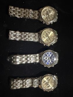 Lot of 4 Geneva Chronograph-Style Watches