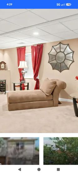 Tan Upholstered Chaise Lounge