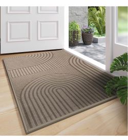 Door Mat Indoor Entrance Front Entry Mat,36''x60'',Brown