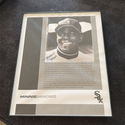 Minnie Minoso signed plaque