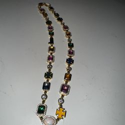Gold Multigem Necklace 