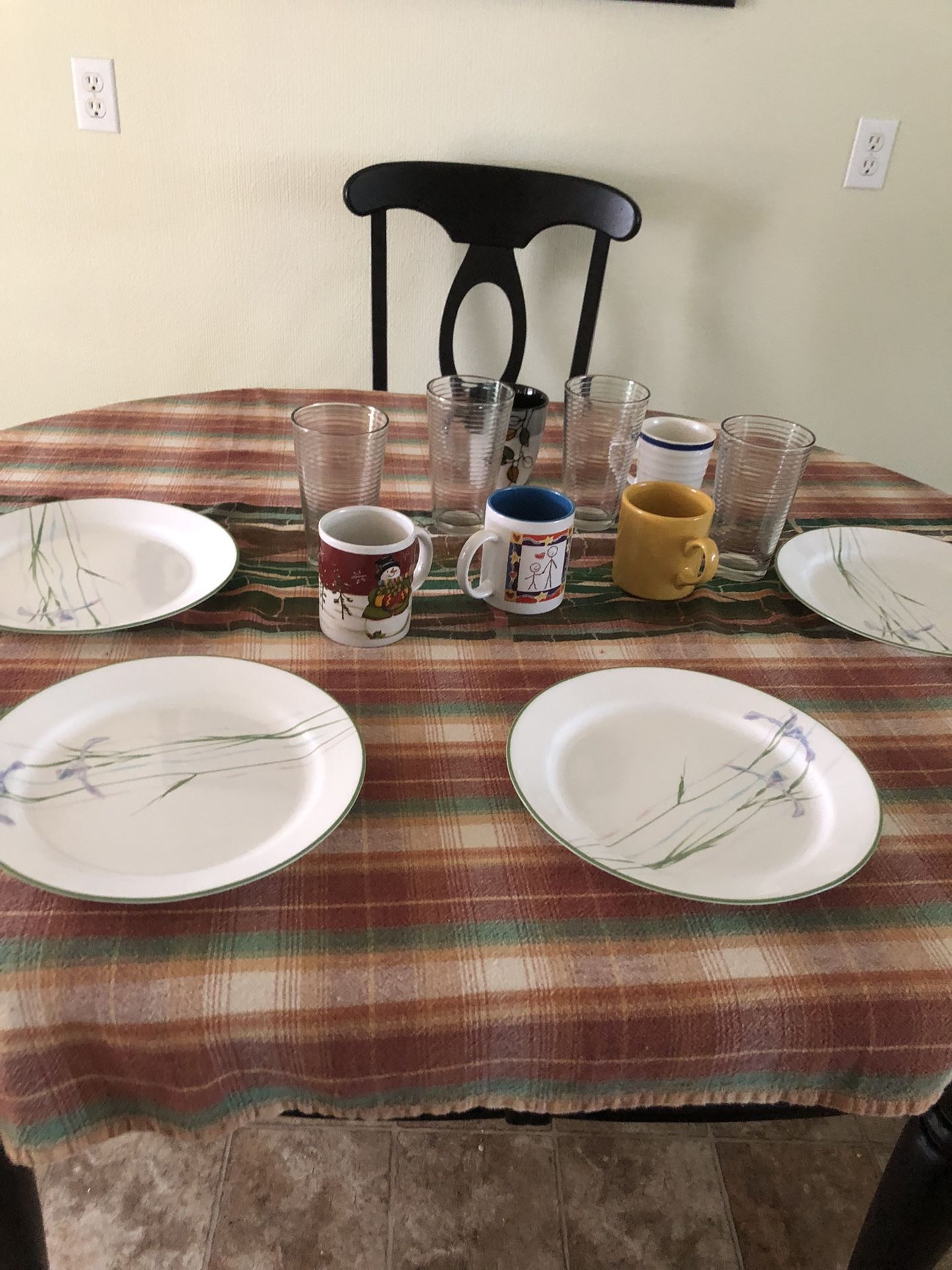 Cornelle Plates And Various Cups And Glasses