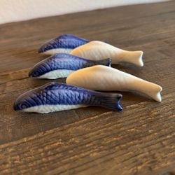 Porcelain Fish Chopstick Rest Set of 5