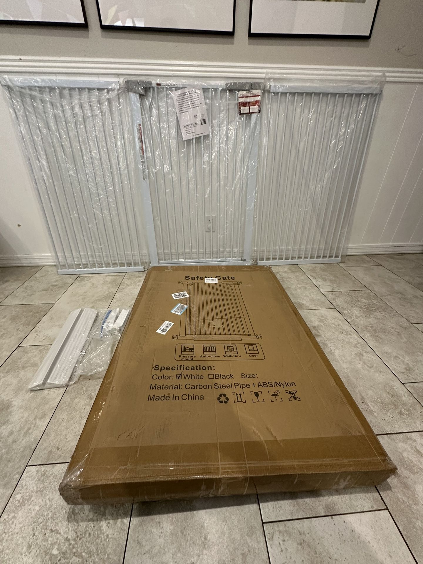 Extra Tall & Wide Pet Gate / Baby Gate - Fits Openings 76.8” - 79.5”