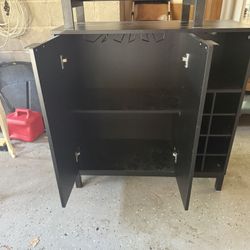 Kitchen Sideboard Buffet for Storage with Door and Wine