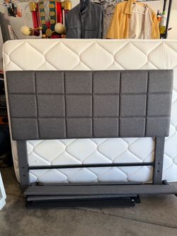 Full size bed frame with like new mattress