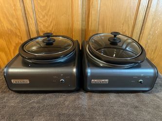 Pair of 2-Quart Crock-Pot Hook Up Connectable Slow Cookers