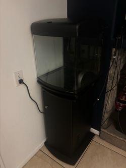 Bow Front Aquarium Tank with Cabinet Stand 28g