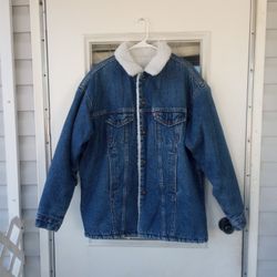 Levi's Made in USA 70619-0218 Denim Boa Ranch Coat Indigo Size L Men's Outerwear