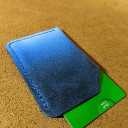 Ombre Leather Front Pocket Wallet - Black-Blue-White