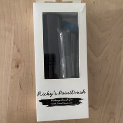 Ricky’s Paintbrush - 3 Makeup Brush Set With Holder - New