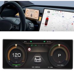 Dashboard Display, LCD Instrument Cluster Screen Compatible with Y, 9in IPS Car HUD Replacement (lntel Atom)