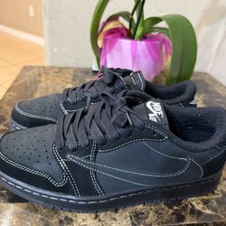 Travis Scott Jordan 1s Low Black Phantoms