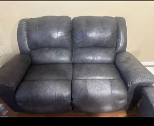 Leather loveseat