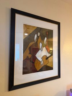 Wall Art. Modernist, Cubist. Geometric. Music-Themed. 46x53.