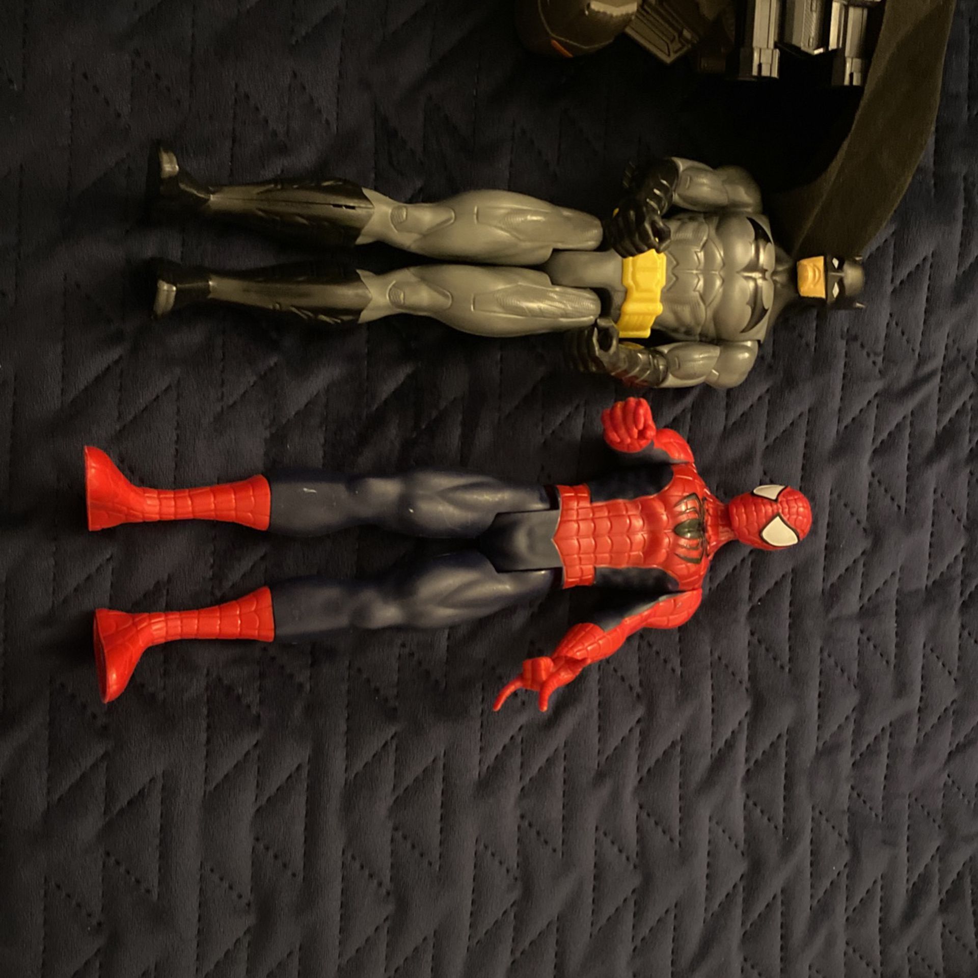 Batman and Spiderman action figures