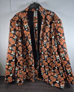Disney Halloween Mickey Mouse Pumpkin Print Blazer 
