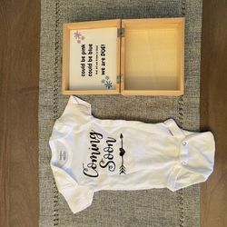 Baby Announcement Keepsake Box + Coming Soon Onesie