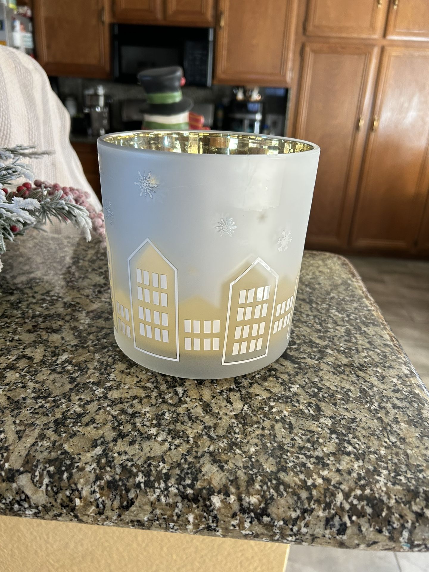 Candle Holder Frosted Glass