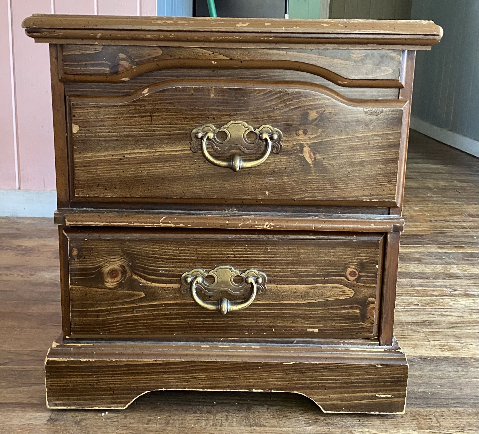 Wood Nightstand w/ Cabinet – $50 – Some Wear, Solid Build